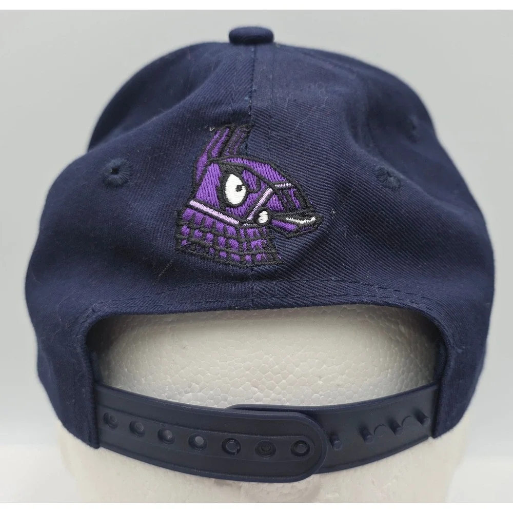 Fortnite Snapback‎ Hat Youth OSFM Navy Blue Llama Logo Cap